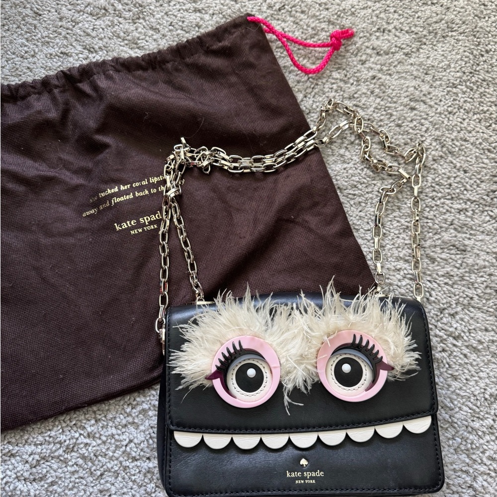 KATE SPADE "IMAGINATION TOOTHY MONSTER" LEATHER SHOULDER BAG